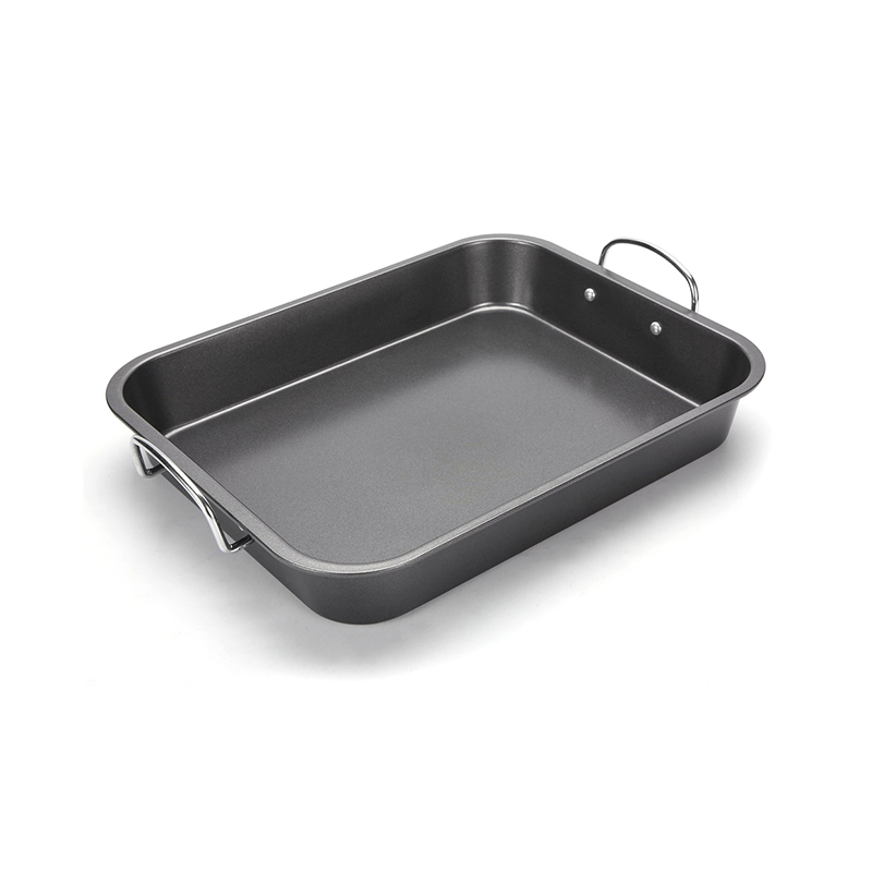 Bandeja honda grande para asado de acero al carbono