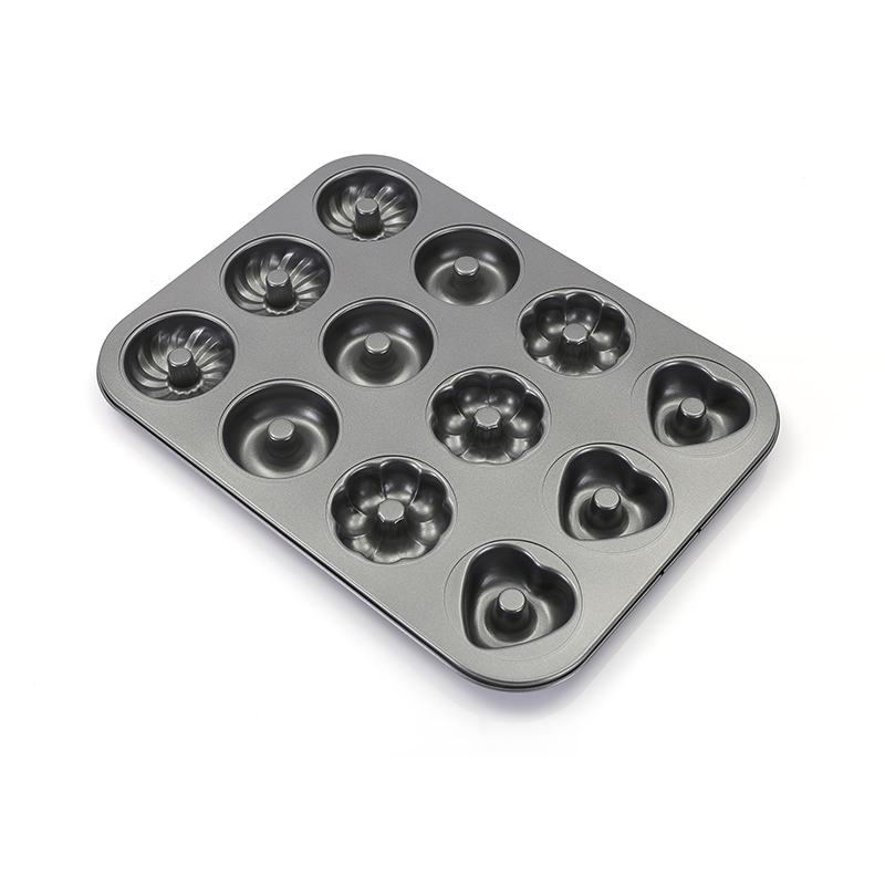 Molde para hornear donas con 4 formas de 12 cavidades