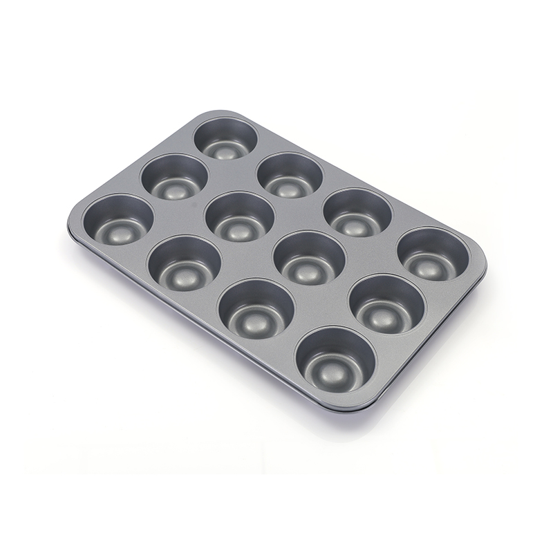 Bandeja de acero al carbono para magdalenas y cupcakes de 12 cavidades