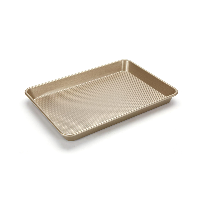 Bandeja dorada con textura para hornear galletas