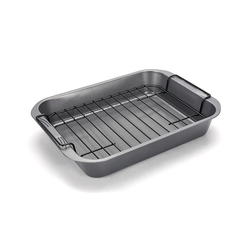 CH-3055J Bandeja para asado de acero al carbono con rejilla