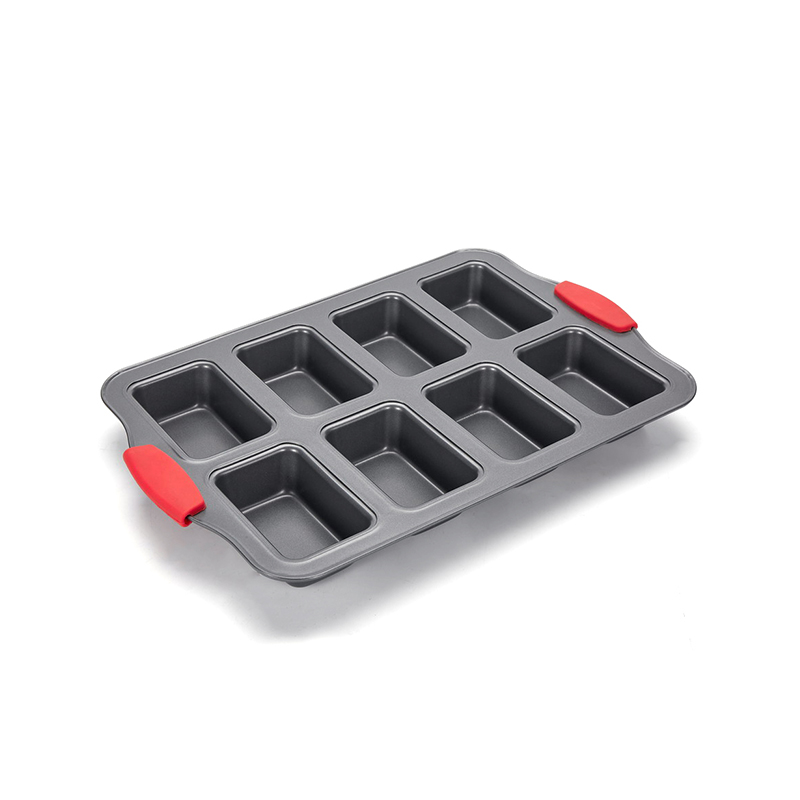 CH-B005 Molde mini para pan de 8 cavidades con asas de silicona