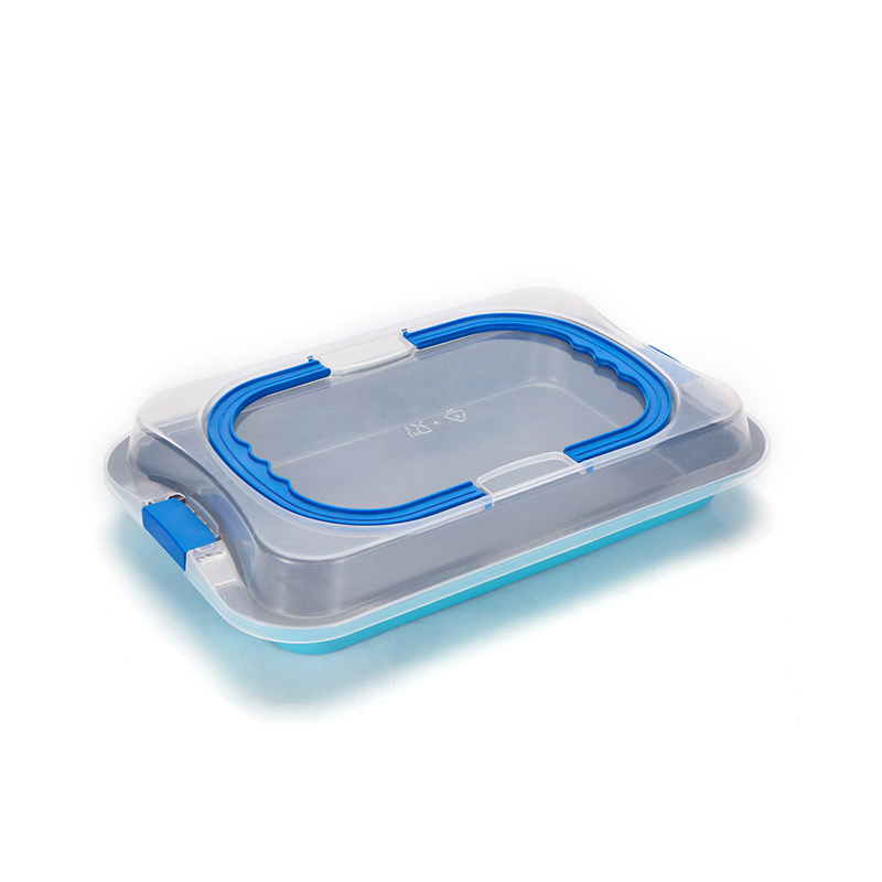 CH-3036G Molde rectangular con tapa para pasteles con asa ancha