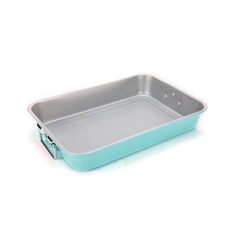 Bandeja rectangular para asado con asas