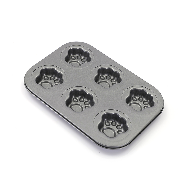 Molde para magdalenas con forma de huella de pata de 6 cavidades
