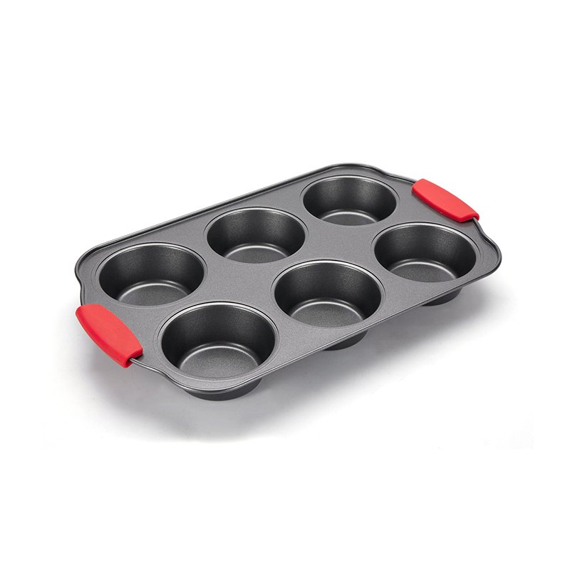 CH-4RGB004 Molde de 6 cavidades para muffins con mango de silicona