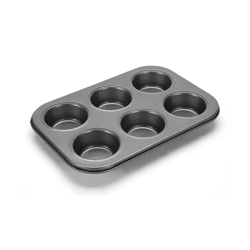 Molde antiadherente para cupcakes y magdalenas de 6 cavidades