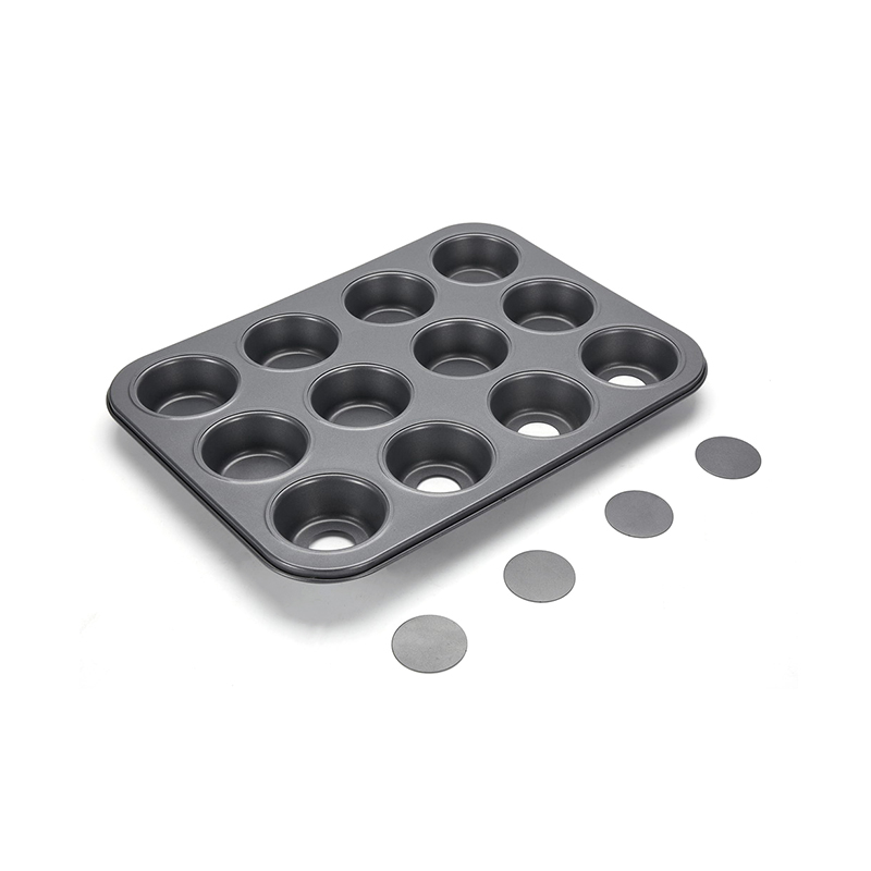 CH-B002T Molde para magdalenas de 12 cavidades con base desmontable