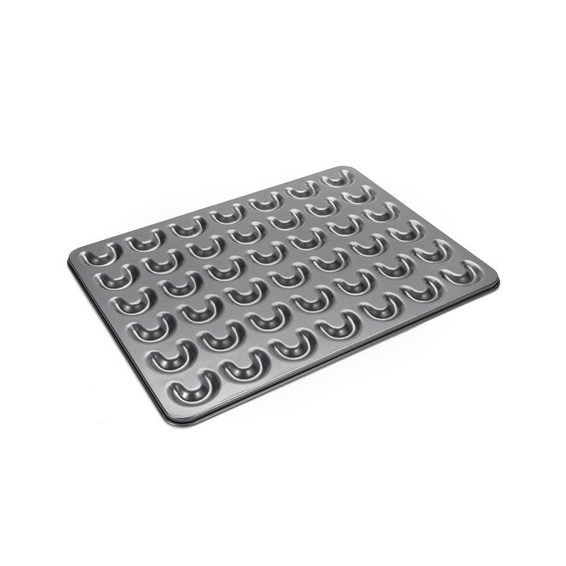 CH-B007 Molde para hornear galletas con forma de croissants y medialunas con 42 cavidades