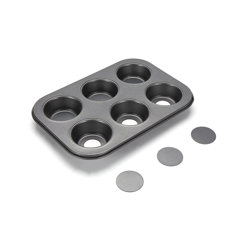 CH-B004T Molde para magdalenas de 6 cavidades con base desmontable