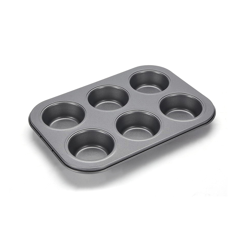 CH-B004 Molde para magdalenas de acero al carbono de 6 cavidades