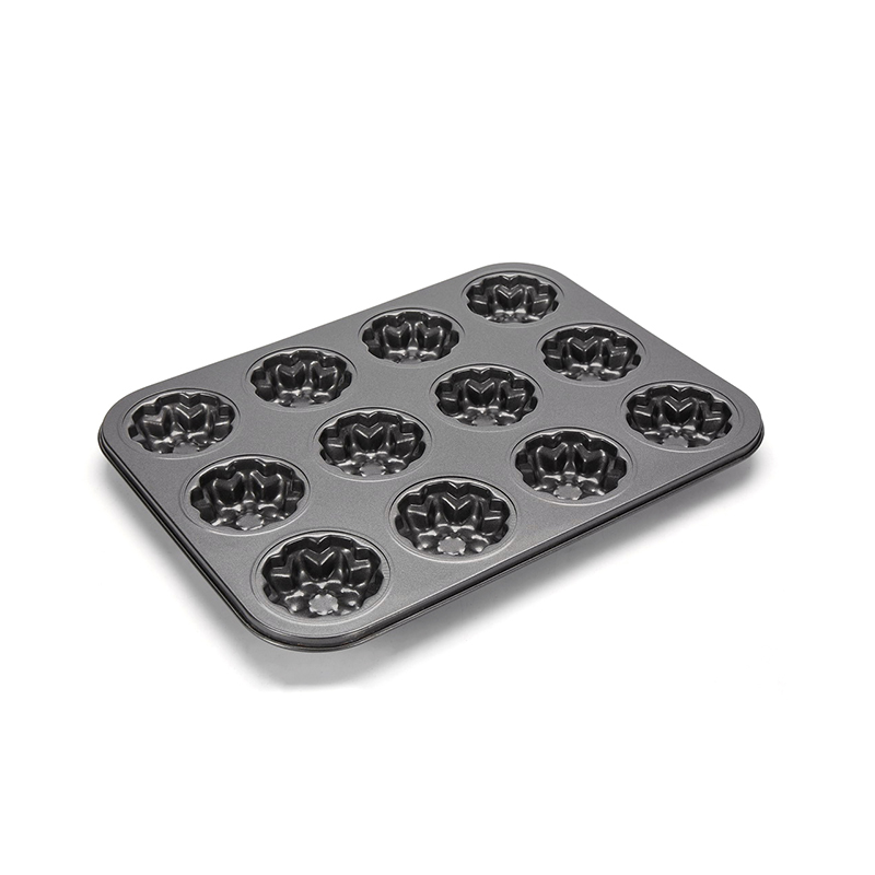 CH-B002-3 Molde para mini pasteles en forma de flor de 12 cavidades